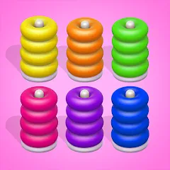Скачать взломанную Color Sort 3D — Hoop Stack  [МОД Бесконечные монеты]