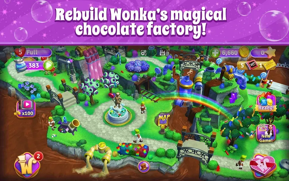 Wonka's World of Candy Match 3 [МОД Все открыто] Screenshot 1