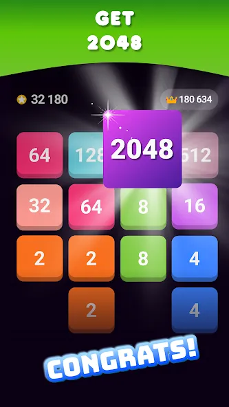 2048: Puzzle Game! Merge Block (Две тысячи сорок восемь) [МОД Все открыто] Screenshot 2