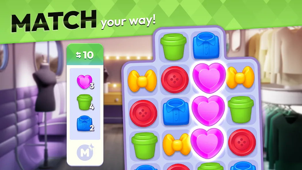 Makeover Match - Fashion Game (Мейковер Матч) [МОД Unlocked] Screenshot 5