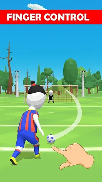 Stickman Freekick: Soccer game [МОД Бесконечные монеты] Screenshot 1