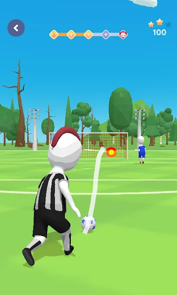 Stickman Freekick: Soccer game [МОД Бесконечные монеты] Screenshot 5