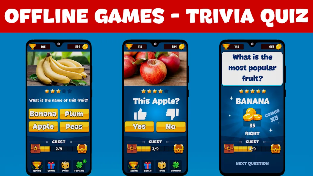 Trivia Quiz: Fun Offline Games [МОД Бесконечные деньги] Screenshot 1
