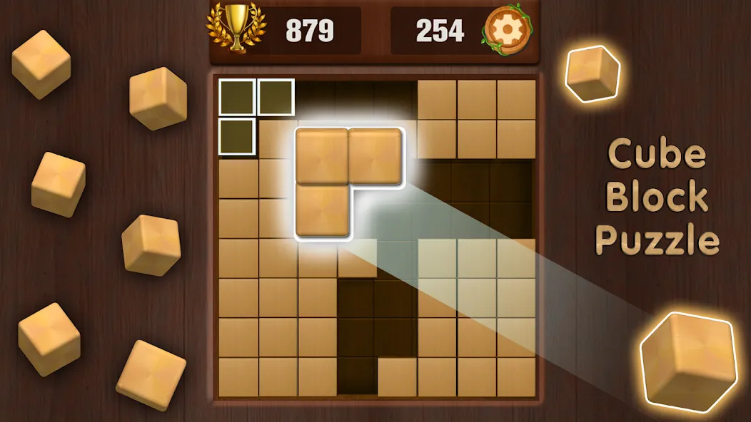 Wooden Cube Block Puzzle (Деревянный кубик головоломка) [МОД Меню] Screenshot 1