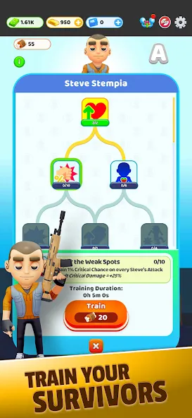 Survivor Idle Run: Z-RPG [МОД Бесконечные монеты] Screenshot 4