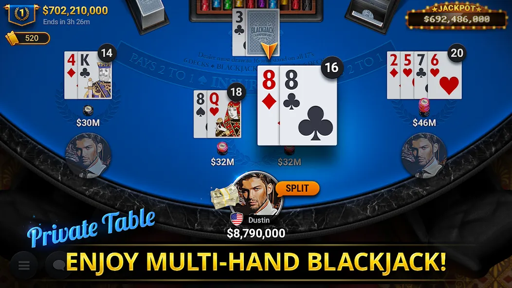 Blackjack Championship (Блэкджек Чемпионат) [МОД Много денег] Screenshot 5