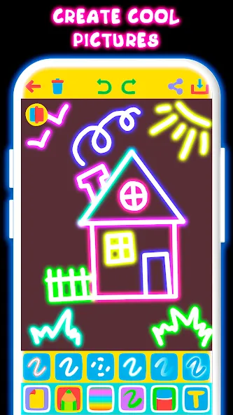 Drawing For Kids - Glow Draw [МОД Бесконечные деньги] Screenshot 1
