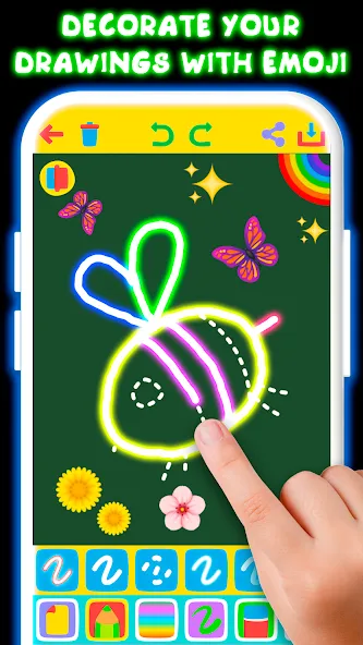Drawing For Kids - Glow Draw [МОД Бесконечные деньги] Screenshot 5