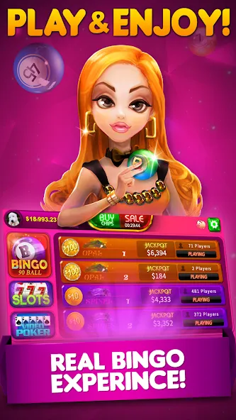 Bingo 90 Live : Vegas Slots (Бинго 90 Лайв) [МОД Много денег] Screenshot 1