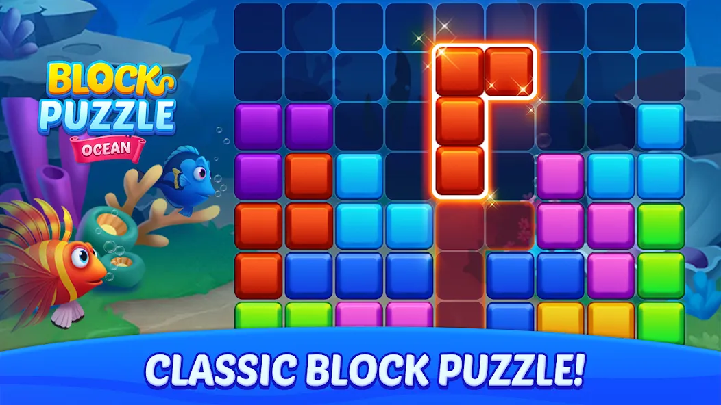 Block Puzzle Ocean [МОД Бесконечные деньги] Screenshot 1
