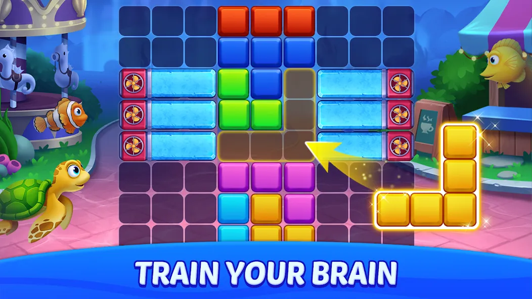 Block Puzzle Ocean [МОД Бесконечные деньги] Screenshot 2