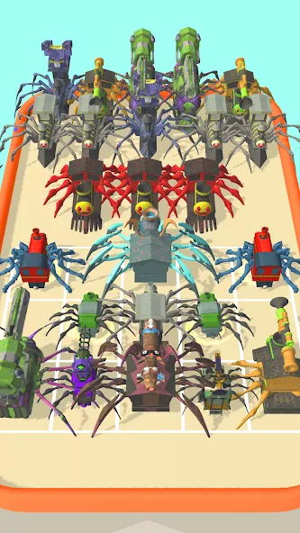 Merge Spider Train [МОД Unlimited Money] Screenshot 2