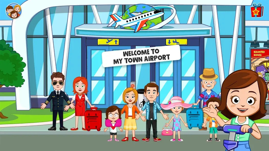 My Town Airport games for kids (Май Таун) [МОД Много денег] Screenshot 1