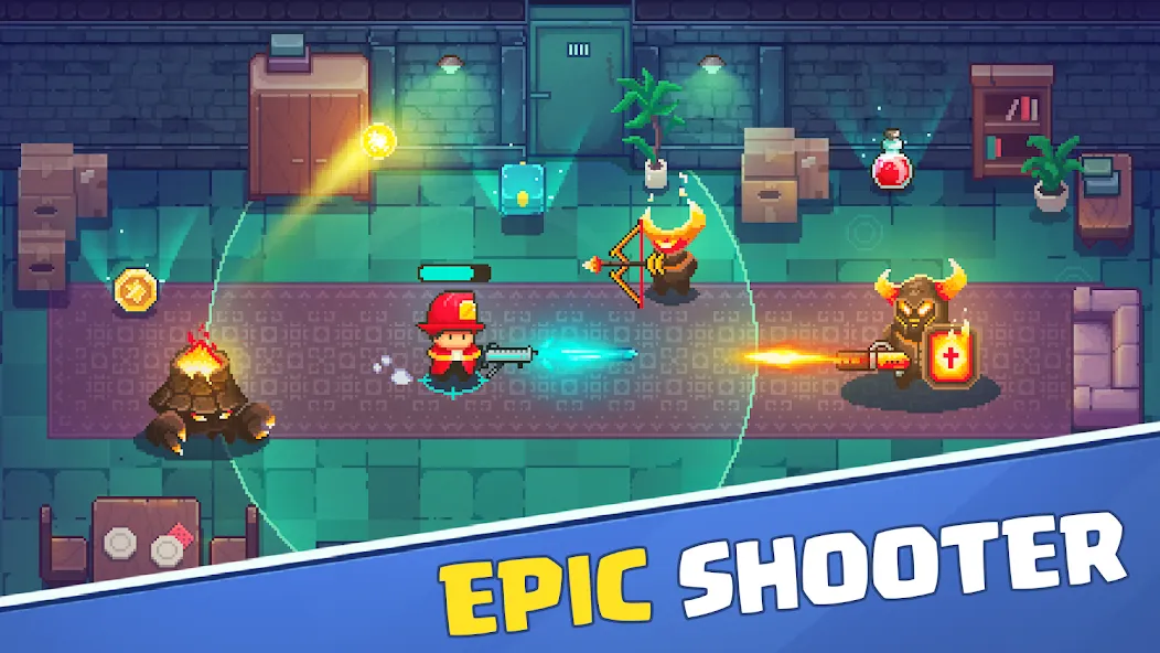Firefighter: pixel shooter [МОД Бесконечные деньги] Screenshot 1