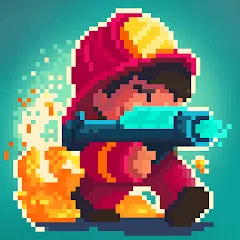 Скачать взломанную Firefighter: pixel shooter  [МОД Бесконечные деньги]