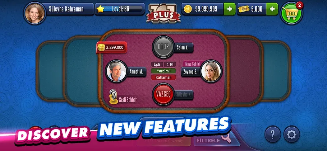 101 Okey Plus Rummy Board Game [МОД Unlimited Money] Screenshot 3