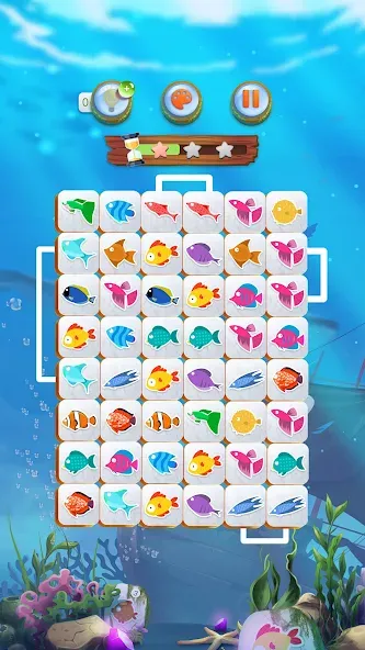 Mahjong Connect Fish World (Мацзян Коннект Рыбный Мир) [МОД Бесконечные монеты] Screenshot 3