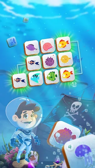 Mahjong Connect Fish World (Мацзян Коннект Рыбный Мир) [МОД Бесконечные монеты] Screenshot 4