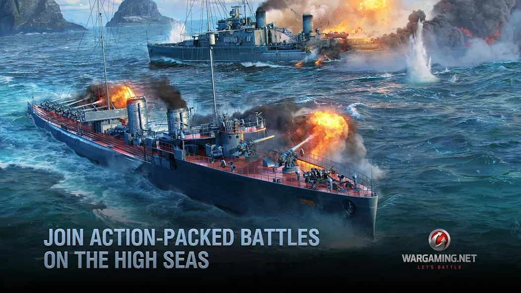 World of Warships Blitz War (Ворлд оф Варшипс Блиц Вар) [МОД Бесконечные деньги] Screenshot 2