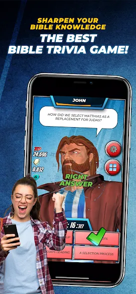 Bible Trivia Game: Heroes (Библейская игра викторина) [МОД Много денег] Screenshot 1