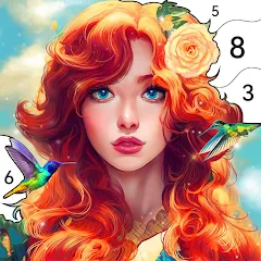 Взломанная Girls Paint by Number Coloring (Девочки раскрашивают по номерам)  [МОД Много денег]