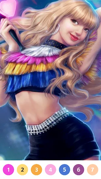 KPOP Paint by Number Coloring (КПОП Картина по номерам для раскрашивания) [МОД Много денег] Screenshot 3