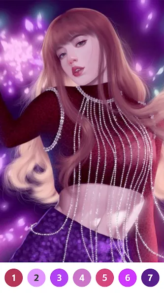 KPOP Paint by Number Coloring (КПОП Картина по номерам для раскрашивания) [МОД Много денег] Screenshot 4