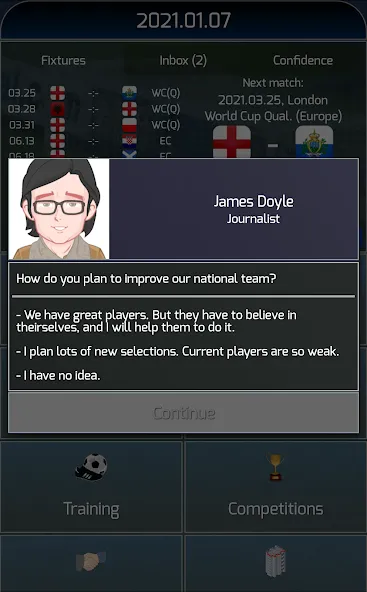 True Football National Manager (Тру Футбол Национальный Менеджер) [МОД Все открыто] Screenshot 2