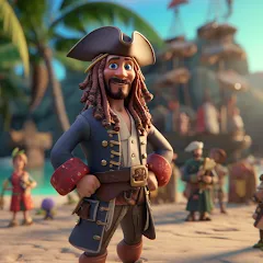Скачать взломанную Pirate Polygon Caribbean Sea (Пиратская Полигон Карибское море)  [МОД Бесконечные деньги]