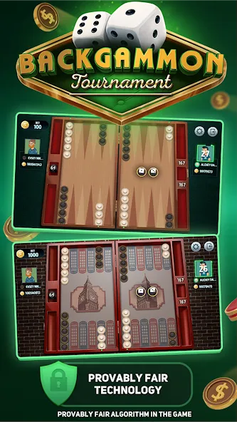 Backgammon Tournament [МОД Unlimited Money] Screenshot 1