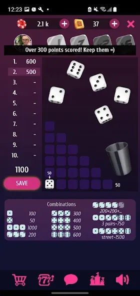 Farkle Pro - 10000 dice game [МОД Бесконечные деньги] Screenshot 2
