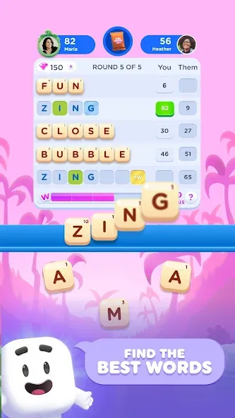 Wordzee! - Social Word Game [МОД Много денег] Screenshot 1