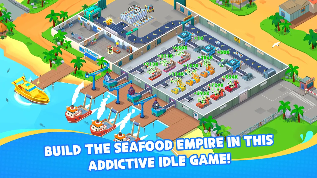 Seafood Inc - Tycoon, Idle (Айдл Сифуд Инк) [МОД Много денег] Screenshot 1