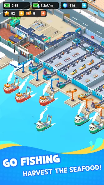 Seafood Inc - Tycoon, Idle (Айдл Сифуд Инк) [МОД Много денег] Screenshot 2