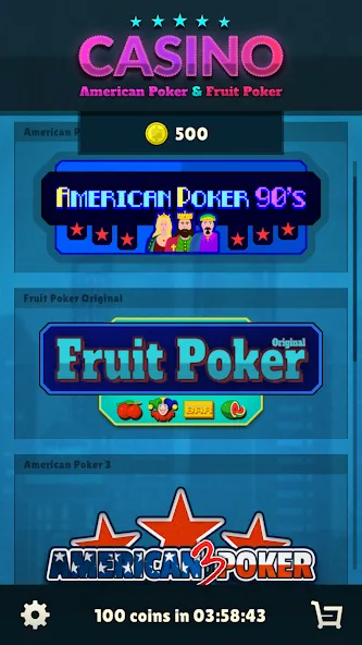 American Poker 90's Casino [МОД Много монет] Screenshot 1