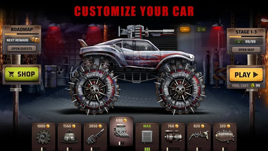 Zombie Hill Racing: Earn Climb (Зомби Хилл Рейсинг) [МОД Menu] Screenshot 1