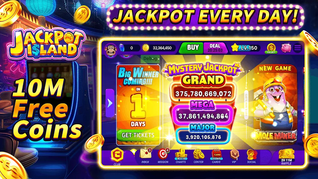 Jackpot Island - Slots Machine (Джекпот Айленд) [МОД Unlocked] Screenshot 1