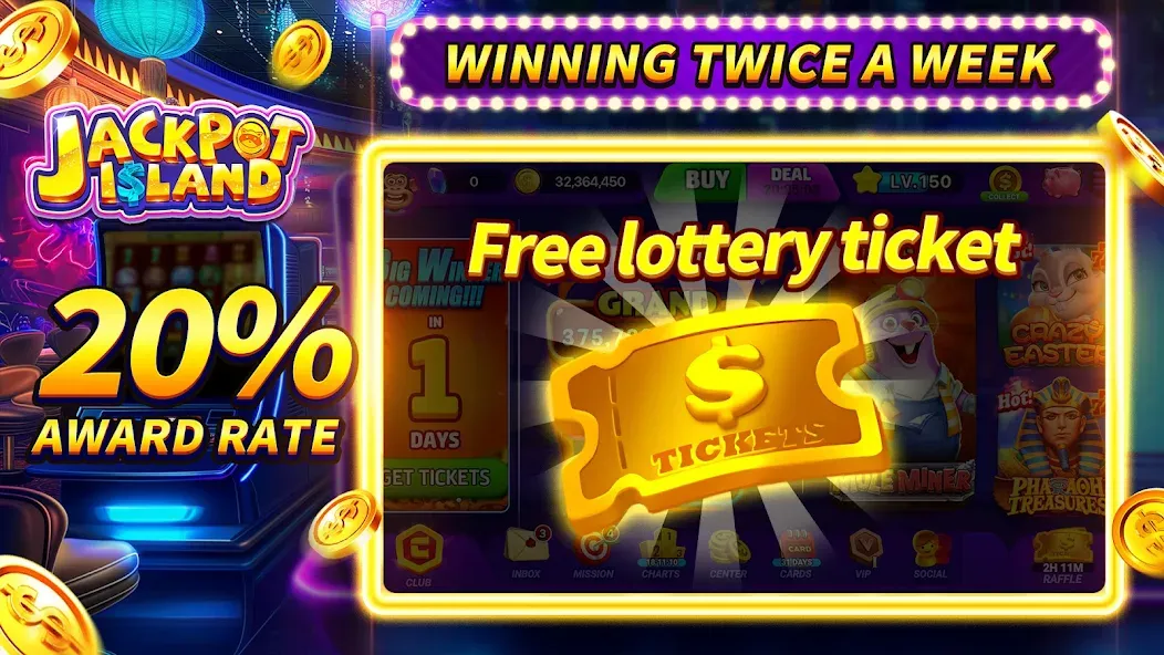 Jackpot Island - Slots Machine (Джекпот Айленд) [МОД Unlocked] Screenshot 2