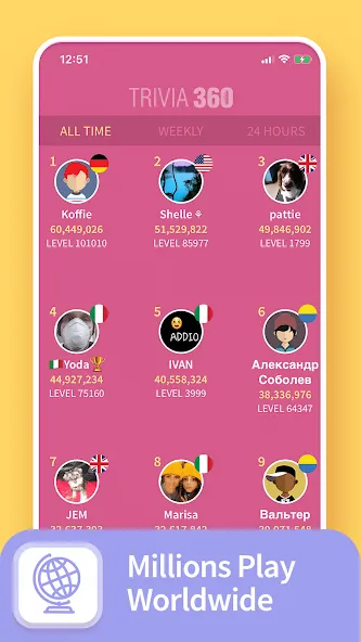 TRIVIA 360: Quiz Game (ТРИВИЯ 360) [МОД Unlocked] Screenshot 4