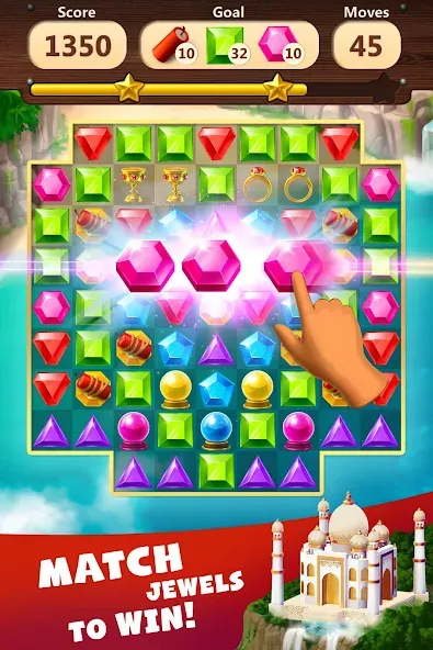 Jewels Planet - Match 3 Puzzle [МОД Menu] Screenshot 1