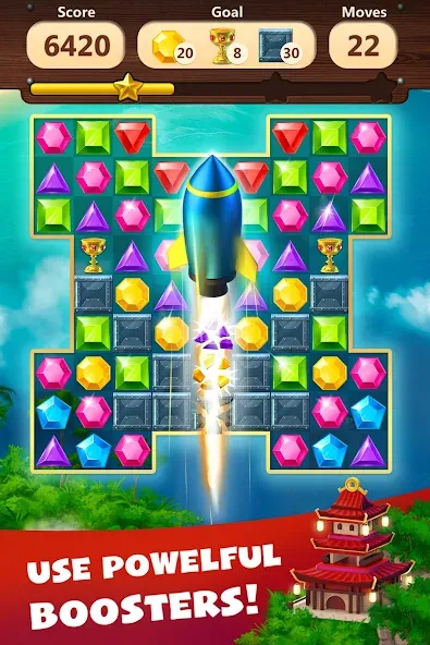 Jewels Planet - Match 3 Puzzle [МОД Menu] Screenshot 4
