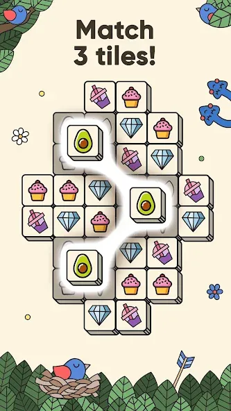 3 Tiles - Tile Matching Games (Тайлс) [МОД Бесконечные деньги] Screenshot 1