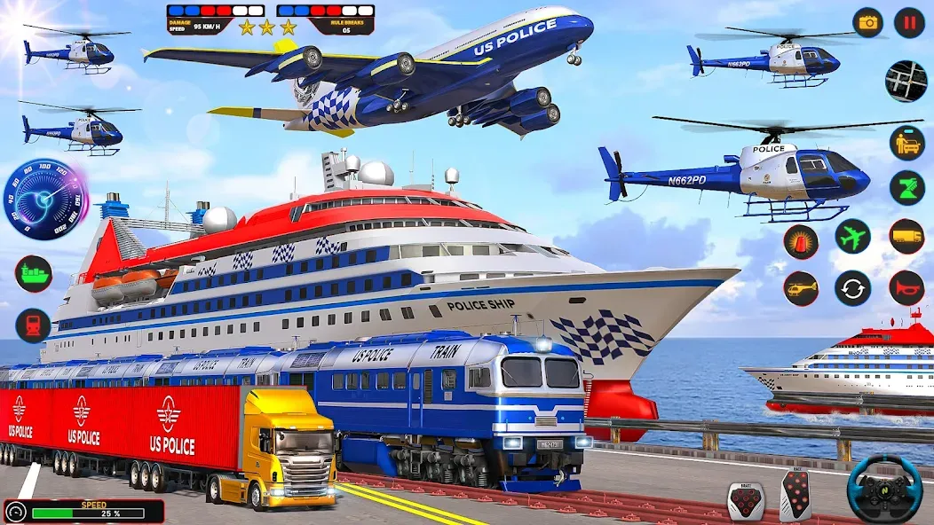 Police Car Driving: Car Games (ЮС Полис Кар Транспорт Трак) [МОД Mega Pack] Screenshot 4