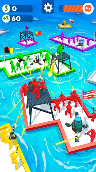 War of Rafts: Crazy Sea Battle (Война плотов) [МОД Много денег] Screenshot 1