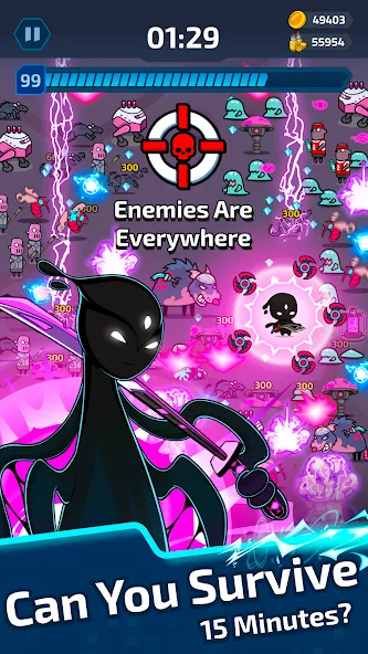 Neon Survivor - Survival Game (Проект Икс) [МОД Бесконечные деньги] Screenshot 3